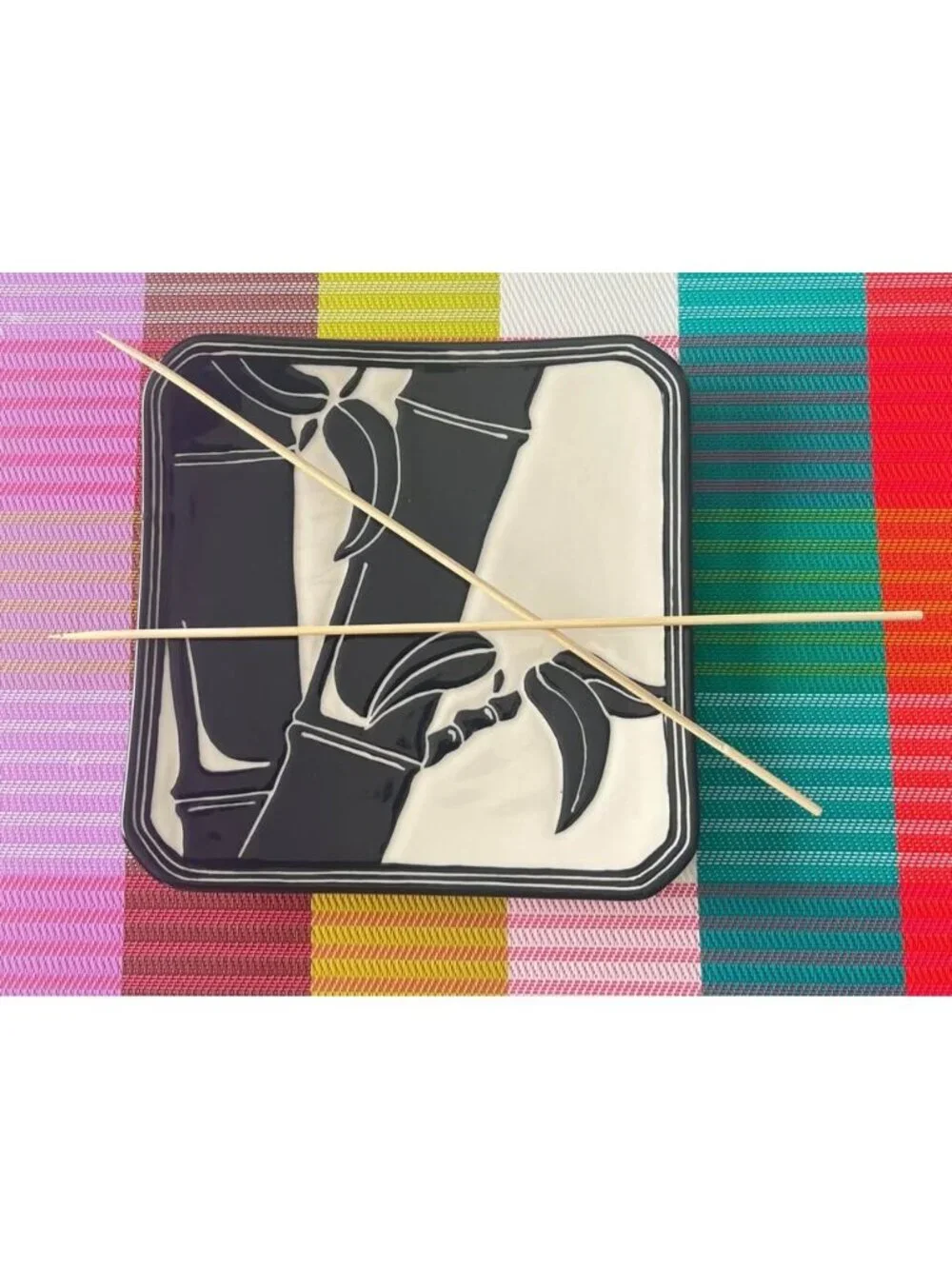 Vintage Lee Ceramic Signed Bamboo Plate-Hawaii